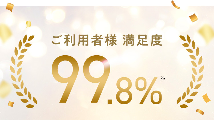 ご利用者様満足度99.8％※