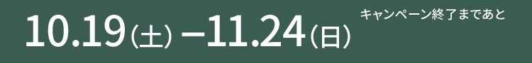 10.19(土)−11.24(日) キャンペーン終了まであと