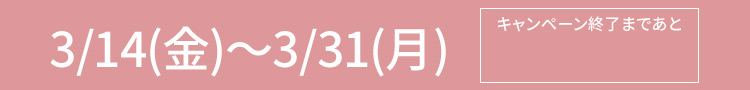 2025 3.14(金)ー3.31(月) キャンペーン終了まであと