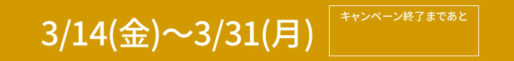 2025 3.14(金)ー3.31(月) キャンペーン終了まであと