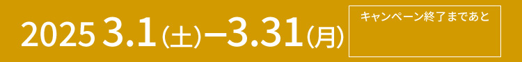 2025 3.1(土)ー3.31(月) キャンペーン終了まであと