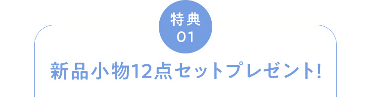 特典01 新品小物12点セットプレゼント！